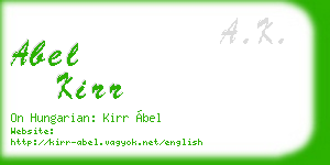 abel kirr business card
